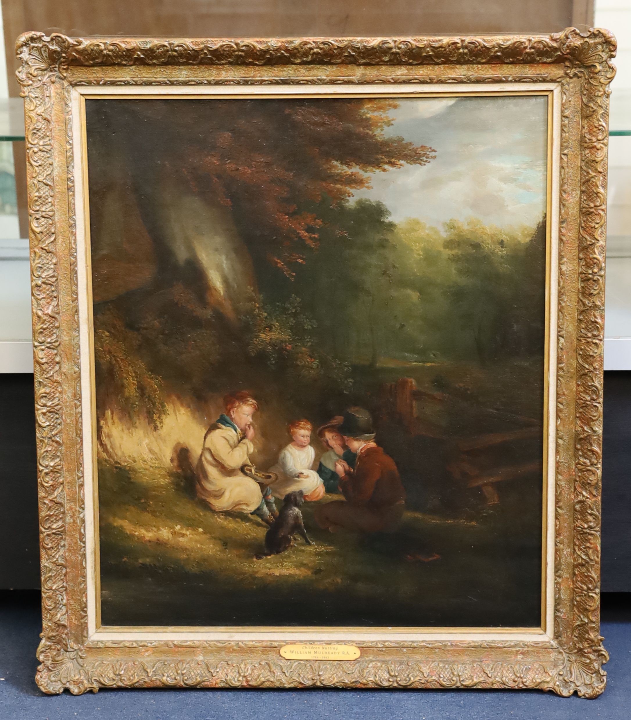 WIlliam Mulready R.A. (1786-1863), Children nutting, oil on canvas, 67 x 58cm